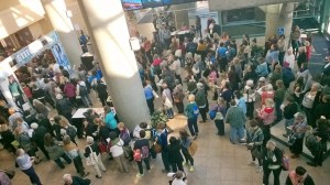 People massing 25 minutes before the doors to the expo opened. You should have seen in right before they did!