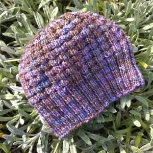 Hotel knitting--finished the waffle hat in San Diego