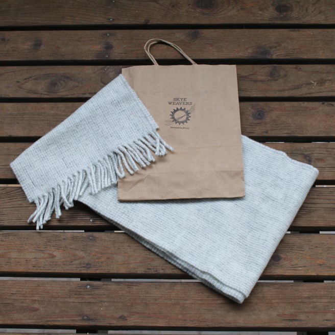 Bicycle powered scarf by Skye Weavers on the Isle of Skye